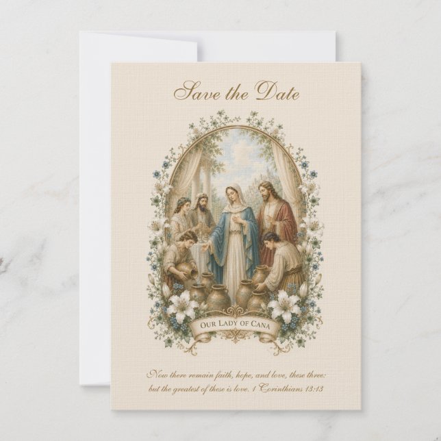 Reserve A Data Casamento Católico de Caná Save the Date (Frente)