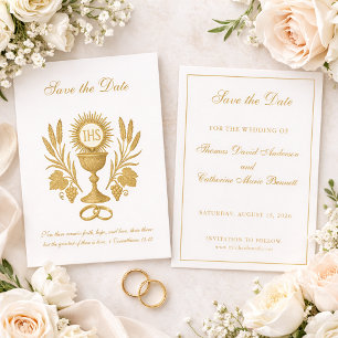 Reserve A Data Casamento Católico Elegante Salve a Data