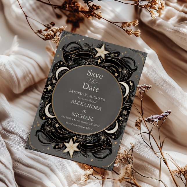 Reserve A Data Casamento Celestial Mystical Moon Starry Night Boh (Criador carregado)