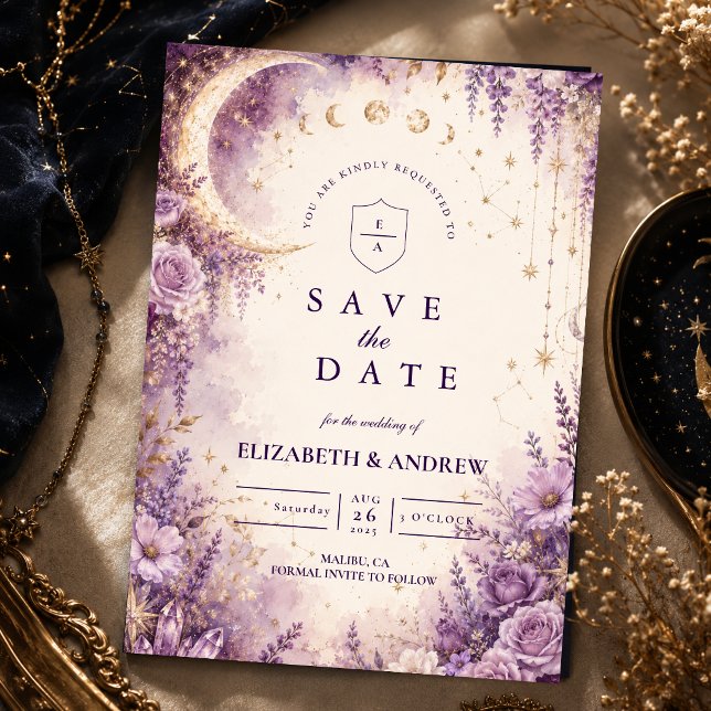 Reserve A Data Casamento Celestial Roxo Enfeitiçado (Criador carregado)