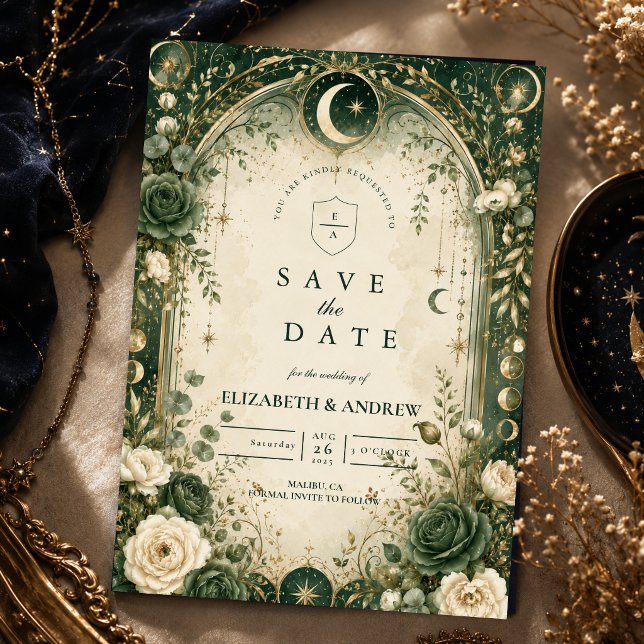 Reserve A Data Casamento Celestial Verde Botânico (Criador carregado)