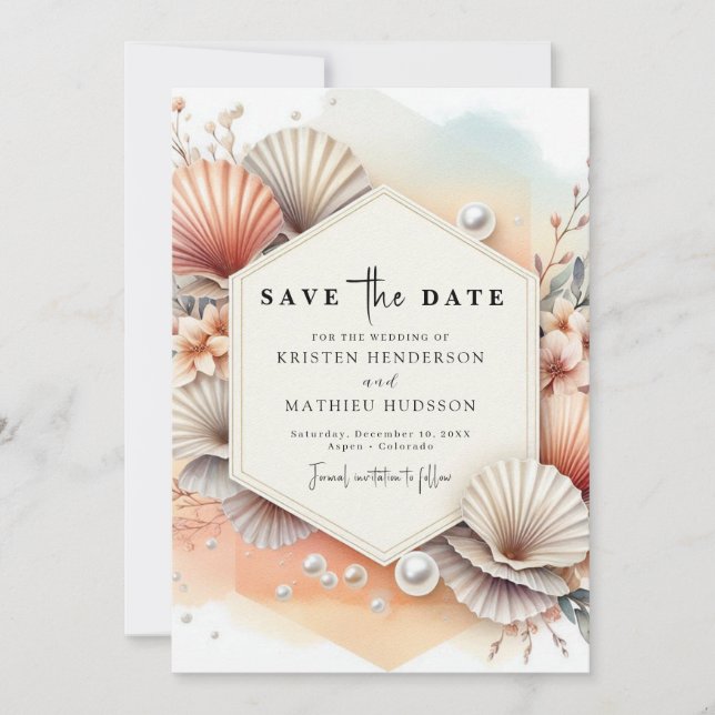 Reserve A Data Casamento Chic Boho Beach (Frente)