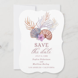 Reserve A Data Casamento Chic Costeiro de Beach Seashells