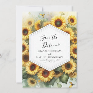 Reserve A Data Casamento Chic Modern Sunflower