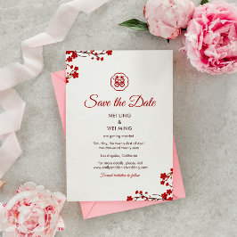 Reserve A Data Casamento Chinês Elegante de Felicidade Dupla