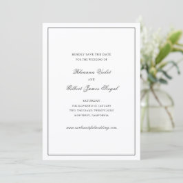 Reserve A Data Casamento Clássico atemporal Preto e Branco