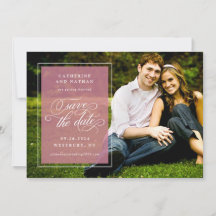 Casamento Clássico Branco e Rosa com Letra Elegant