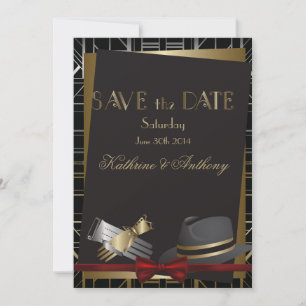 Reserve A Data Casamento clássico de Gatsby Deco Salve a data