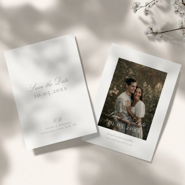 Reserve A Data Casamento Clássico Elegante Minimalista DIY (Criador carregado)