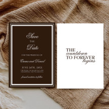 Casamento Clássico Elegante Minimalista Marrom Cho