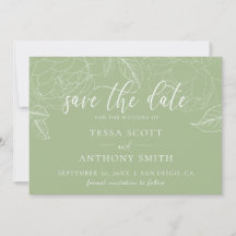 Casamento Clássico Elegante Sage Green Script