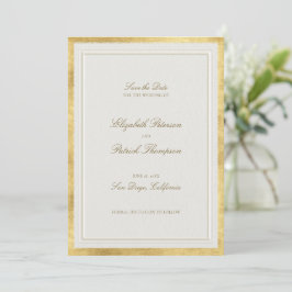 Reserve A Data Casamento Clássico Moderno Formal Falso Dourado Ec