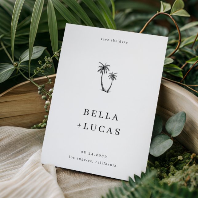 Reserve A Data Casamento Código QR Árvore de Palmeira Desenhada à (Criador carregado)