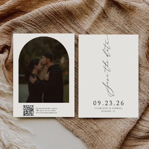 Reserve A Data Casamento Código QR de Letra de Caligrafia Moderna