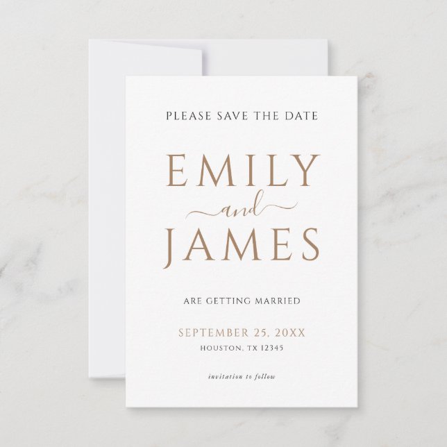 Reserve A Data Casamento Código QR de Texto Preto Dourado Minimal (Frente)