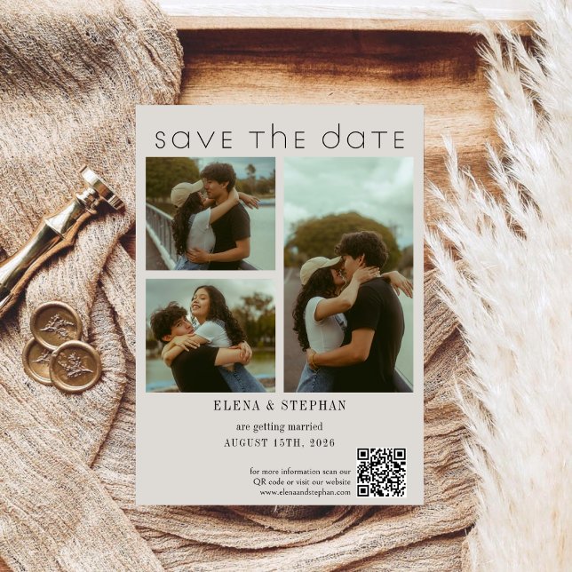 Reserve A Data Casamento Código QR em Script Moderno e Elegante (Criador carregado)