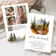 Casamento Código QR Foto da Montanha Floresta Outo