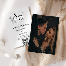 Casamento código QR monograma minimalista de foto