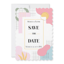 Casamento Colorido Abstrato Memphis