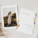 Reserve A Data Casamento Colorido de Vintage<br><div class="desc">Apresentando a maneira perfeita de anunciar seu grande dia com o nosso casamento, salve o cartão de data! Nosso design de flor silvestre minimalista apresenta flores silvestres coloridas que acrescentam um toque de elegância e charme ao seu evento especial. Do lado oposto, você pode personalizar o cartão com uma foto...</div>
