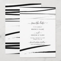 Casamento com Abstrato branco preto moderno