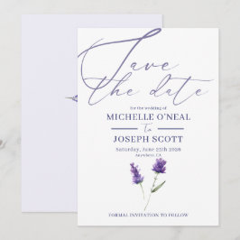 Reserve A Data Casamento com Aquarela Elegante Lavender Bliss