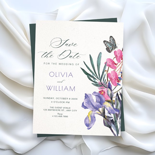 Reserve A Data Casamento com aquarela floral (Criador carregado)
