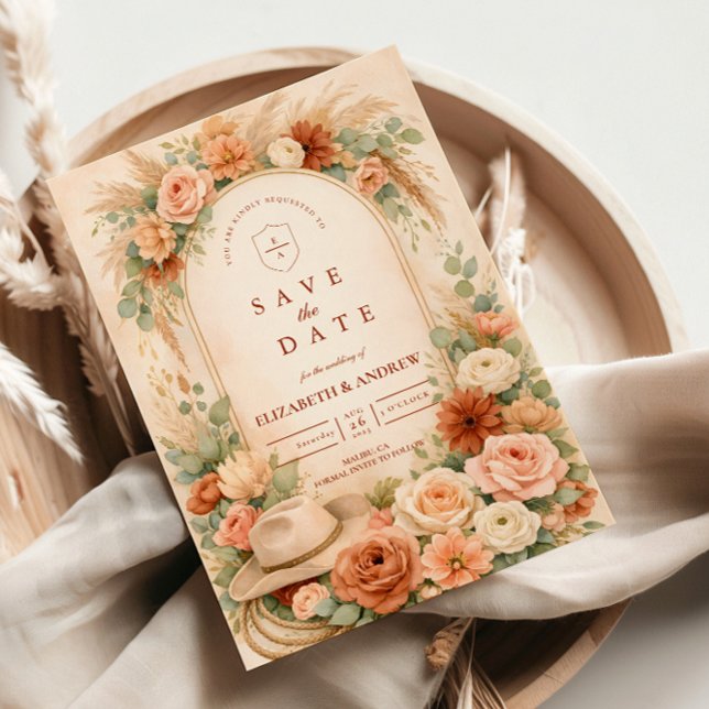 Reserve A Data Casamento com Arco Floral Rosa (Criador carregado)