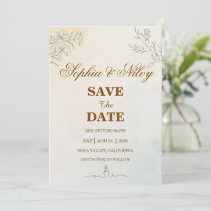 Reserve A Data Casamento com arte de linha minimalista moderna