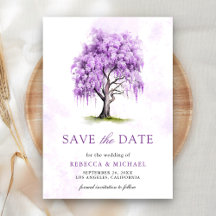 Casamento com Árvore Floral de Wisteria Roxa