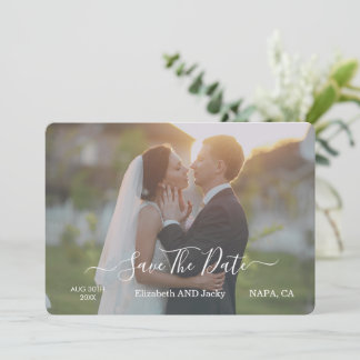 Reserve A Data Casamento com Caligrafia Clássica Elegante Preto e