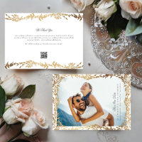 Casamento com CÓDIGO QR de Foto de Moldado de Folh