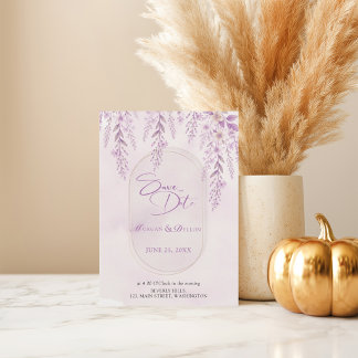 Reserve A Data Casamento com Código QR de Foto Floral Lavanda Sof