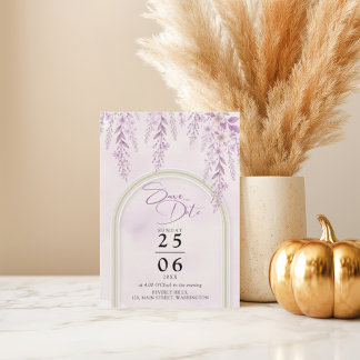 Reserve A Data Casamento com Código QR de Foto Floral Lavanda Sof