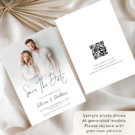 Reserve A Data Casamento com Código QR de Sobreposição de Foto Mo