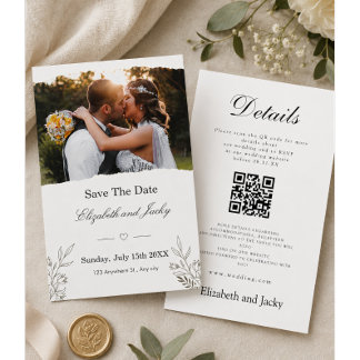 Reserve A Data Casamento com código QR minimalista Salve a Data
