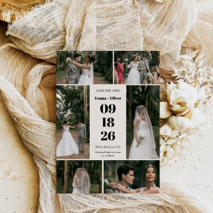 Reserve A Data Casamento com Colagem de Letra Elegante