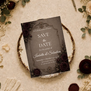 Reserve A Data Casamento com Elegância Gótica