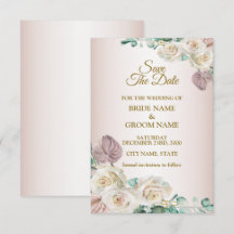 Casamento com Floral Aquarela Verde Rosa Branco
