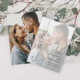 Reserve A Data Casamento com Foto de Letra Moderna e Elegante