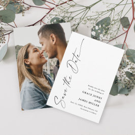 Reserve A Data Casamento com Foto de Letra Moderna e Elegante
