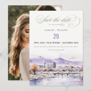 Reserve A Data Casamento com Foto de Paisagem em Aquarela de Bois