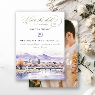 Reserve A Data Casamento com Foto de Paisagem em Aquarela de Bois