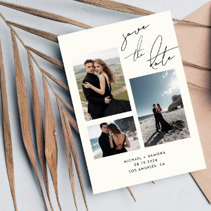 Reserve A Data Casamento com Foto de Script Manuscrito Moderno Tr