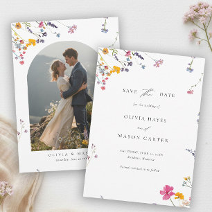 Reserve A Data Casamento com Foto em Aquarela Moderna de Jardim d