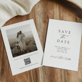 Reserve A Data Casamento com Foto em QR Code Minimalista Moderno
