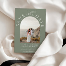 Casamento com foto moderna em verde sálvia