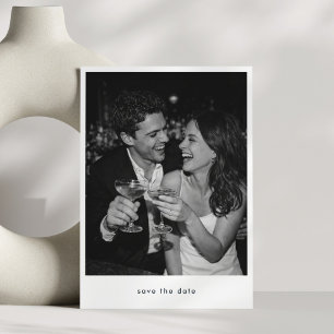 Reserve A Data Casamento com Foto Moderna Minimalista em Preto e