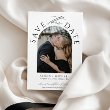 Casamento com foto moderna minimalista em preto e