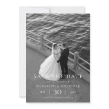 Casamento com Foto Moderna Minimalista para Salvar